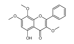 5-Hydroxy-3,7,8-trimethoxy-2-phenyl-4H-1-benzopyran-4-one结构式