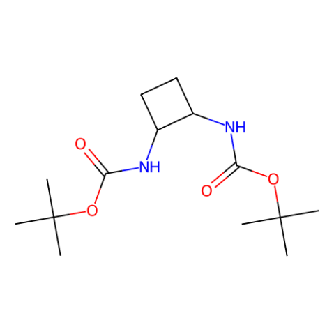 tert-butyl N-[trans-2-(tert-butoxycarbonylamino)cyclobutyl]carbamate结构式