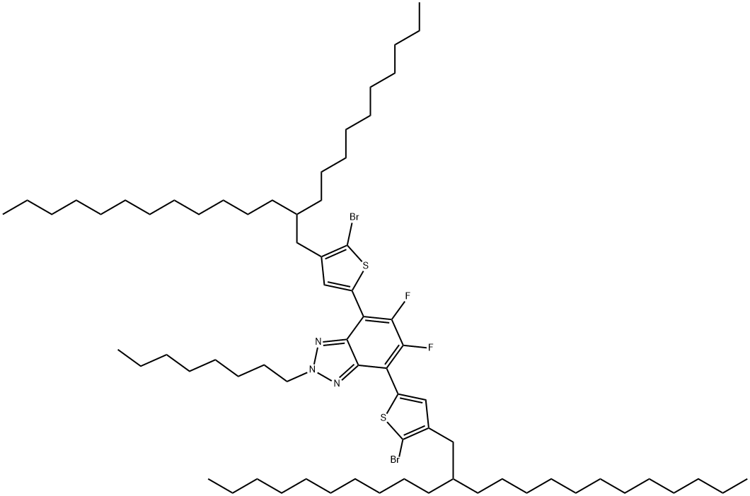2H-Benzotriazole, 4,7-bis[5-bromo-4-(2-decyltetradecyl)-2-thienyl]-5,6-difluoro-2-octyl- Structure