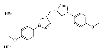 3-(4-methoxyphenyl)-1-[[3-(4-methoxyphenyl)-1,2-dihydroimidazol-1-ium-1-yl]methyl]-1,2-dihydroimidazol-1-ium,dibromide Structure