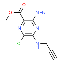 METHYL 3-AMINO-6-CHLORO-5-(PROP-2-YNYLAMINO)PYRAZINE-2-CARBOXYLATE结构式