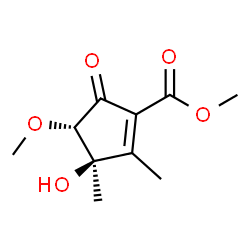 1-Cyclopentene-1-carboxylic acid, 3-hydroxy-4-methoxy-2,3-dimethyl-5-oxo-, methyl ester, (3R,4S)-rel- (9CI) structure