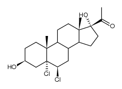 5,6β-dichloro-3β,17-dihydroxy-5α-pregnan-20-one Structure