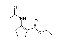 2-acetylaminocyclopent-1-enecarboxylic acid ethyl ester Structure