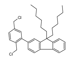 2-[2,5-bis(chloromethyl)phenyl]-9,9-dihexylfluorene Structure