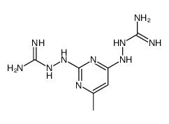 2-[[2-[2-(diaminomethylidene)hydrazinyl]-6-methylpyrimidin-4-yl]amino]guanidine Structure