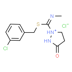 1-[[(3-CHLOROBENZYL)SULFANYL](METHYLIMINO)METHYL]-3-OXOTETRAHYDRO-1H-PYRAZOL-1-IUM CHLORIDE structure