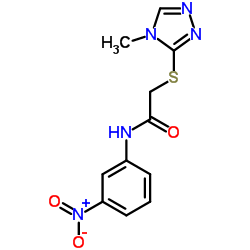 2-[(4-Methyl-4H-1,2,4-triazol-3-yl)sulfanyl]-N-(3-nitrophenyl)acetamide结构式