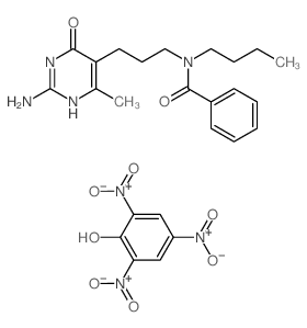 N-[3-(2-amino-4-methyl-6-oxo-3H-pyrimidin-5-yl)propyl]-N-butyl-benzamide; 2,4,6-trinitrophenol Structure