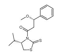 (S)-1-((S)-4-isopropyl-2-thioxothiazolidin-3-yl)-3-methoxy-3-phenylpropan-1-one结构式