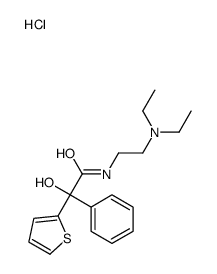 2-Thiopheneacetamide, N-(2-diethylaminoethyl)-alpha-hydroxy-alpha-phen yl-, hydrochloride Structure