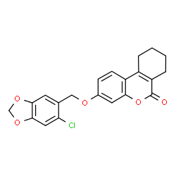 3-[(6-chloro-1,3-benzodioxol-5-yl)methoxy]-7,8,9,10-tetrahydrobenzo[c]chromen-6-one Structure