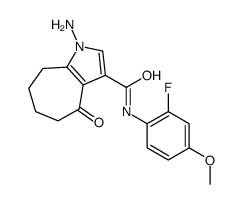 1-amino-N-(2-fluoro-4-methoxyphenyl)-4-oxo-5,6,7,8-tetrahydrocyclohepta[b]pyrrole-3-carboxamide Structure
