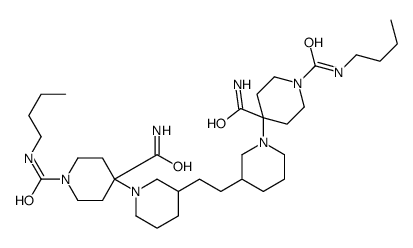 1-N-butyl-4-[3-[2-[1-[1-(butylcarbamoyl)-4-carbamoylpiperidin-4-yl]piperidin-3-yl]ethyl]piperidin-1-yl]piperidine-1,4-dicarboxamide结构式
