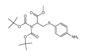 Boc-Ala(N-Boc)-β-(4-aminophenylsulfanyl)-OMe结构式