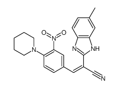 (Z)-2-(6-methyl-1H-benzimidazol-2-yl)-3-(3-nitro-4-piperidin-1-ylphenyl)prop-2-enenitrile结构式