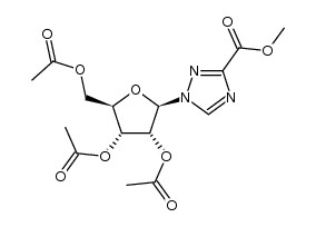 methyl 1-(2,3,5-tri-O-acetyl-β-D-ribofuranosyl)-1H-1,2,4-triazole-3-carboxylate结构式