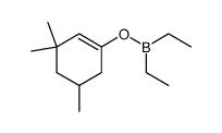Diethyl[(3,3,5-trimethyl-1-cyclohexenyl)oxy]borane结构式