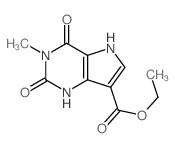 ethyl 3-methyl-2,4-dioxo-3,5,9-triazabicyclo[4.3.0]nona-7,10-diene-7-carboxylate结构式