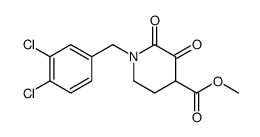 Methyl-1-(3,4-dichlorobenzyl)hexahydro-2,3-dioxo-4-pyridinecarboxylate structure