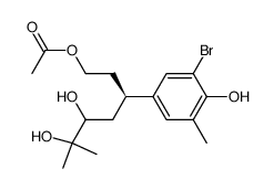 Acetic acid (R)-3-(3-bromo-4-hydroxy-5-methyl-phenyl)-5,6-dihydroxy-6-methyl-heptyl ester结构式