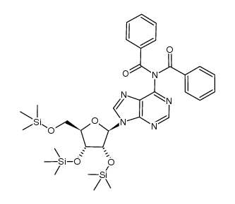 O2,,O3',O5'-tris-trimethylsilyl-N6,N6-dibenzoyladenosine Structure