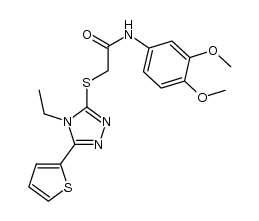 N-(3,4-dimethoxyphenyl)-2-((4-ethyl-5-(thiophen-2-yl)-4H-1,2,4-triazol-3-yl)thio)acetamide结构式