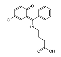 4-[[(3-chloro-6-oxocyclohexa-2,4-dien-1-ylidene)-phenylmethyl]amino]butanoic acid结构式