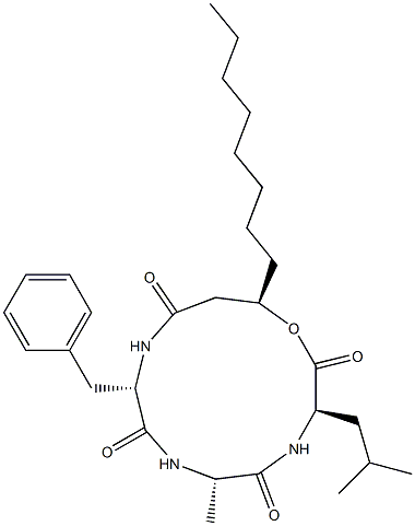 N-[N-[N-[(R)-3-Hydroxy-1-oxoundecyl]-L-phenylalanyl]-L-alanyl]-D-leucine λ-lactone picture