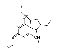 sodium,2,4-diethyl-1-methyl-8-sulfanylidene-7-aza-9-azanidaspiro[4.5]decane-6,10-dione结构式