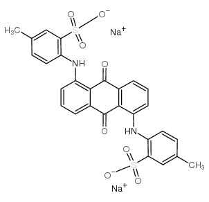 Benzenesulfonic acid,2,2'-[(9,10-dihydro-9,10-dioxo-1,5-anthracenediyl)diimino]bis[5-methyl-, sodiumsalt (1:2) structure