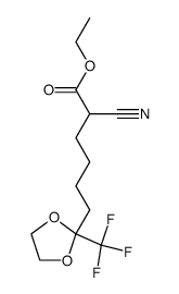 ethyl 2-cyano-6-[2-(trifluoromethyl)-1,3-dioxolan-2-yl]hexanoate结构式