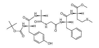N-(tert-butyloxycarbonyl)-L-tyrosyl-D-alanylglycyl-L-phenylalanyl-L-methionine methyl ester结构式