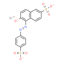 aluminum(+3) cation: 6-oxido-5-(4-sulfonatophenyl)diazenyl-naphthalene-2-sulfonate structure