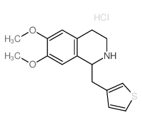 Isoquinoline,1,2,3,4-tetrahydro-6,7-dimethoxy-1-(3-thienylmethyl)-, hydrochloride (1:1) structure