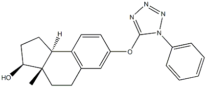 (3S)-2,3,3a,4,5,9bβ-Hexahydro-3aα-methyl-7-[(1-phenyl-1H-tetrazol-5-yl)oxy]-1H-benz[e]inden-3α-ol结构式