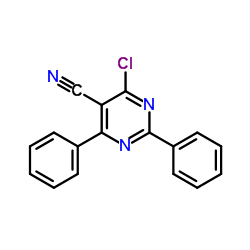 4-Chloro-2,6-diphenyl-5-pyrimidinecarbonitrile结构式
