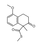5-Methoxy-1-methyl-2-oxo-1,2,3,4-tetrahydronaphthalin-1-thiocarbonsaeuremethylester结构式