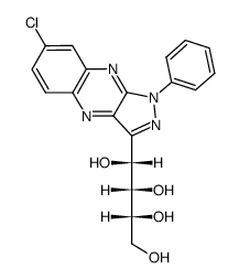 7-chloro-1-phenyl-3-(β-D-arabino-tetritol-1-yl)pyrazolo[3,4-b]quinoxaline结构式