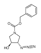 (3S,4S)-3-azido-1-benzyloxycarbonyl-4-hydroxypyrrolidine结构式
