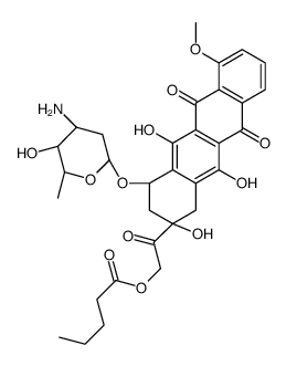 [2-[(2S,4S)-4-[(2R,4S,5S,6S)-4-amino-5-hydroxy-6-methyloxan-2-yl]oxy-2,5,12-trihydroxy-7-methoxy-6,11-dioxo-3,4-dihydro-1H-tetracen-2-yl]-2-oxoethyl] pentanoate Structure