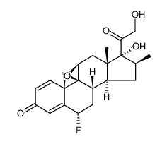 9β,11β-epoxy-6α-fluoro- 17α,21-dihydroxy-16β-methylpregna-1,4-diene-3,20-dione结构式