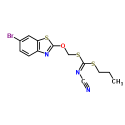 [(6-BROMOBENZO[D]THIAZOL-2-YLOXY)METHYL] PROPYLCYANOCARBONIMIDODITHIOATE结构式