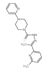 N-[1-(6-methylpyridin-2-yl)ethylideneamino]-4-pyridin-2-yl-piperazine-1-carbothioamide结构式