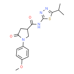 1-(4-methoxyphenyl)-5-oxo-N-[5-(propan-2-yl)-1,3,4-thiadiazol-2-yl]pyrrolidine-3-carboxamide Structure