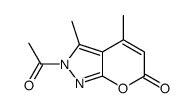 2-acetyl-3,4-dimethylpyrano[2,3-c]pyrazol-6-one结构式