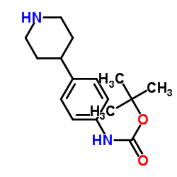 (4-哌啶-4-基-苯基)-氨基甲酸叔丁酯结构式