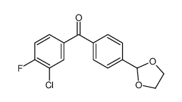 3-CHLORO-4'-(1,3-DIOXOLAN-2-YL)-4-FLUOROBENZOPHENONE结构式