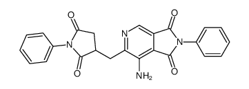 7-amino-6-(2,5-dioxo-1-phenylpyrrolidin-3-yl)methyl-1,3-dioxo-2-phenyl-1,3-dihydropyrrolo<3,4-c>pyridine Structure