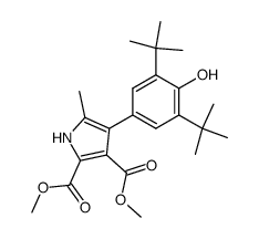 4-(3,5-Di-tert-butyl-4-hydroxy-phenyl)-5-methyl-1H-pyrrole-2,3-dicarboxylic acid dimethyl ester结构式